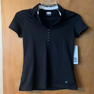 NWT WOMENS CALLAWAY BLACK POLO SZ SMALL